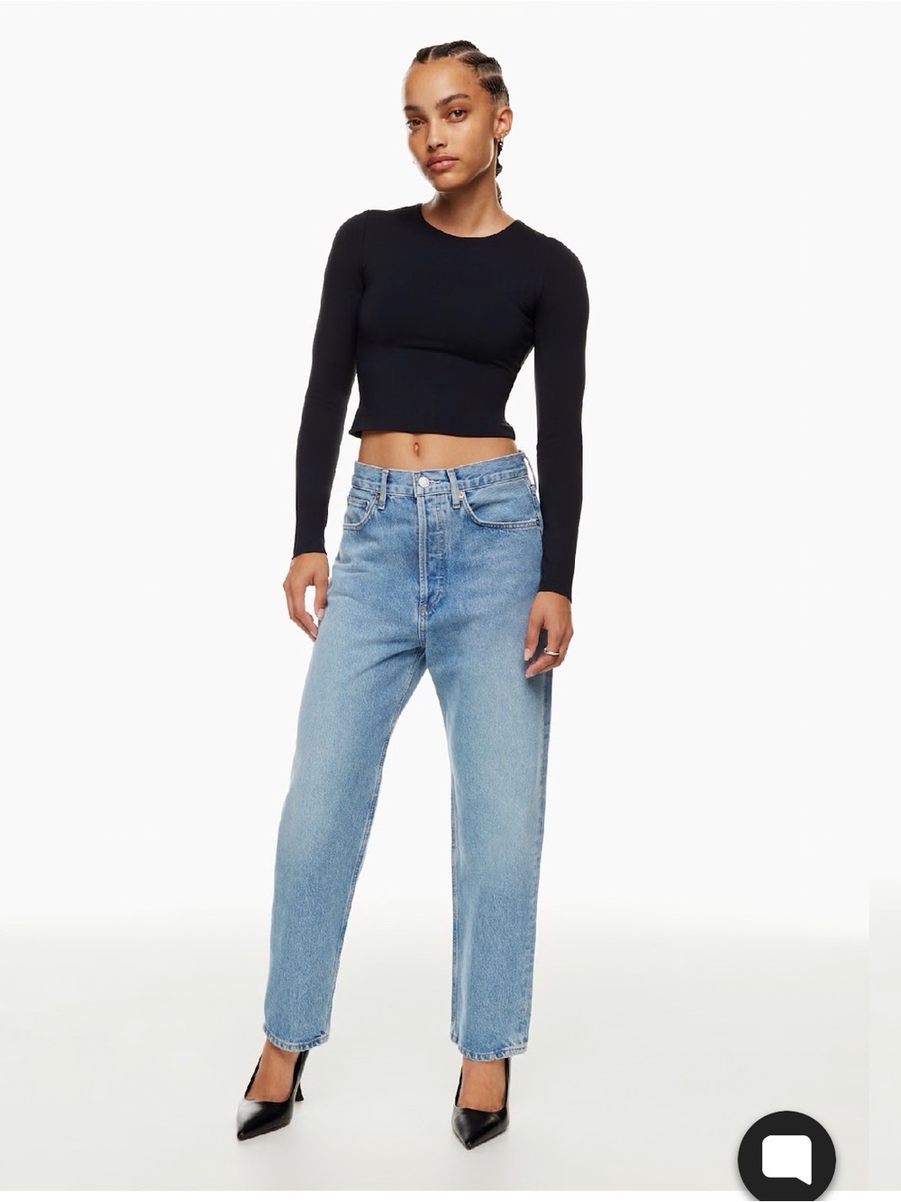 Agolde  Relaxed Straight Blue Button-Fly Jeans